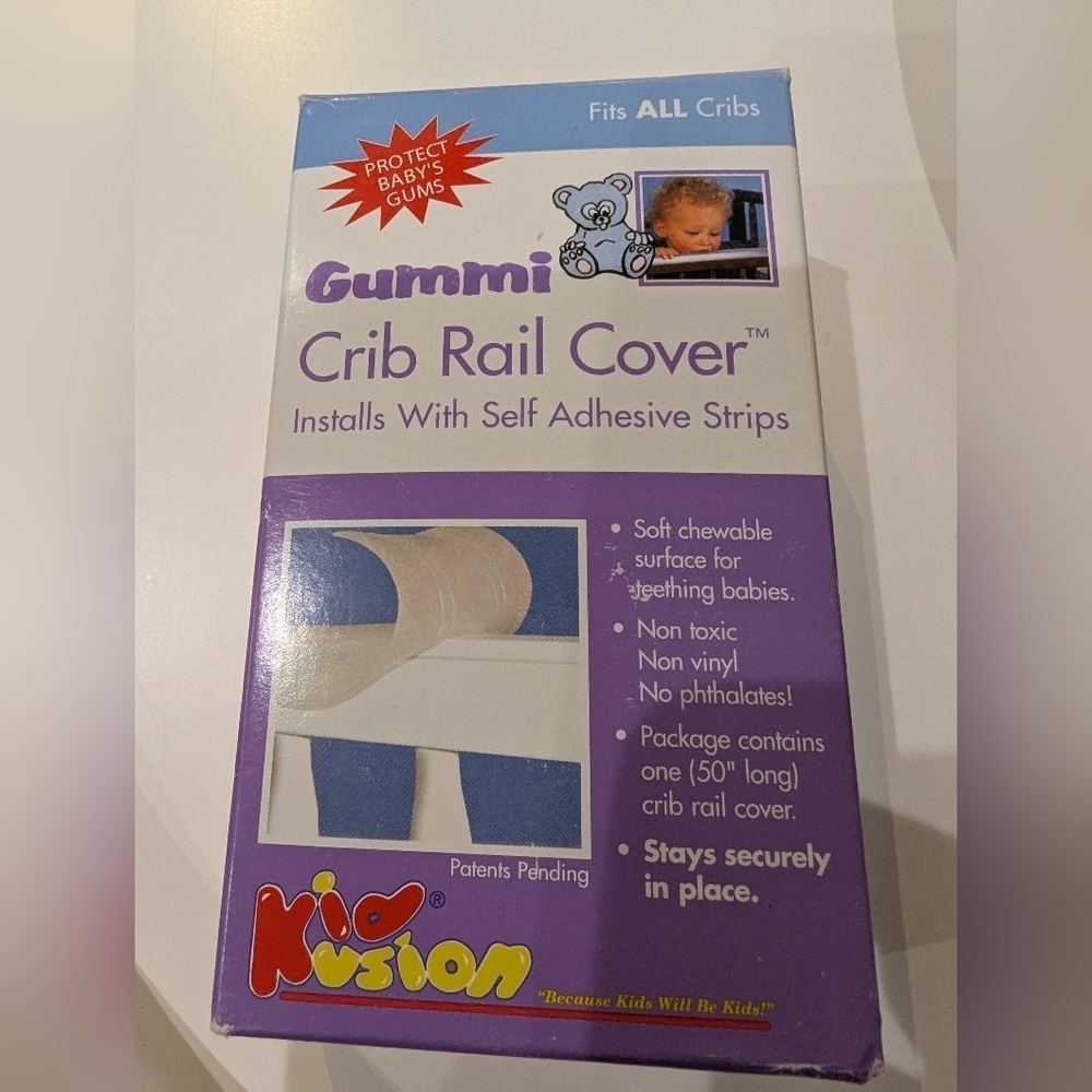 KidKusion Gummi Crib Rail Cover MADE IN USA New In Box Free With Purchase
